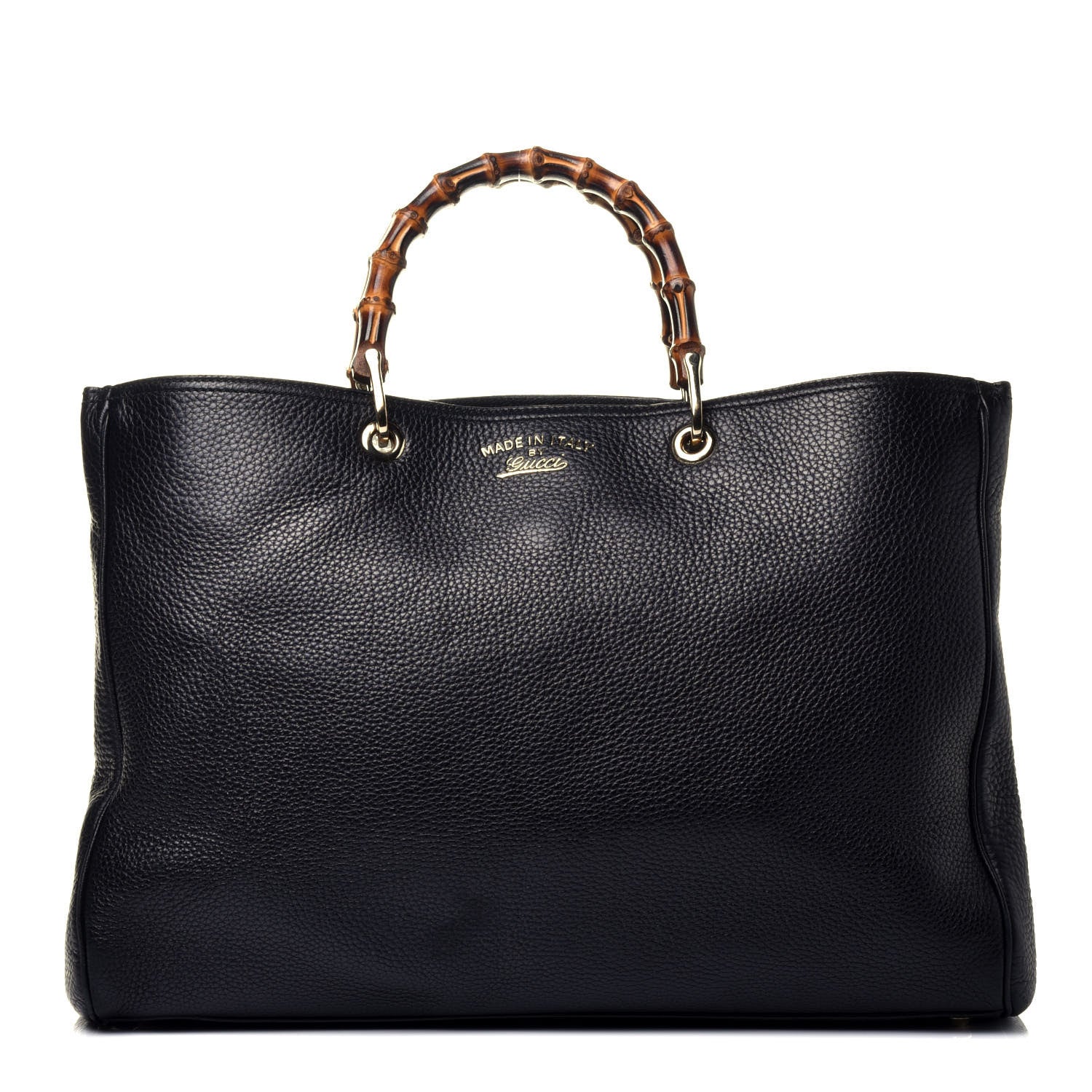 Gucci Calfskin Large Bamboo Shopper Tote Black 1 of 9