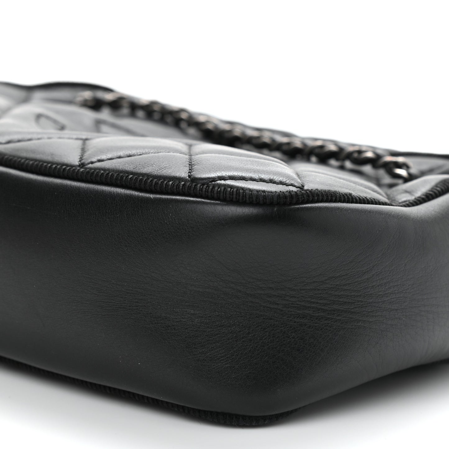 Calfskin Quilted Small Ballerine Camera Case Black
