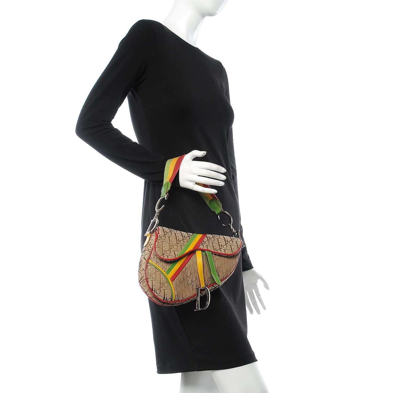Christian Dior Monogram Rasta Saddle Bag Beige 2 of 7