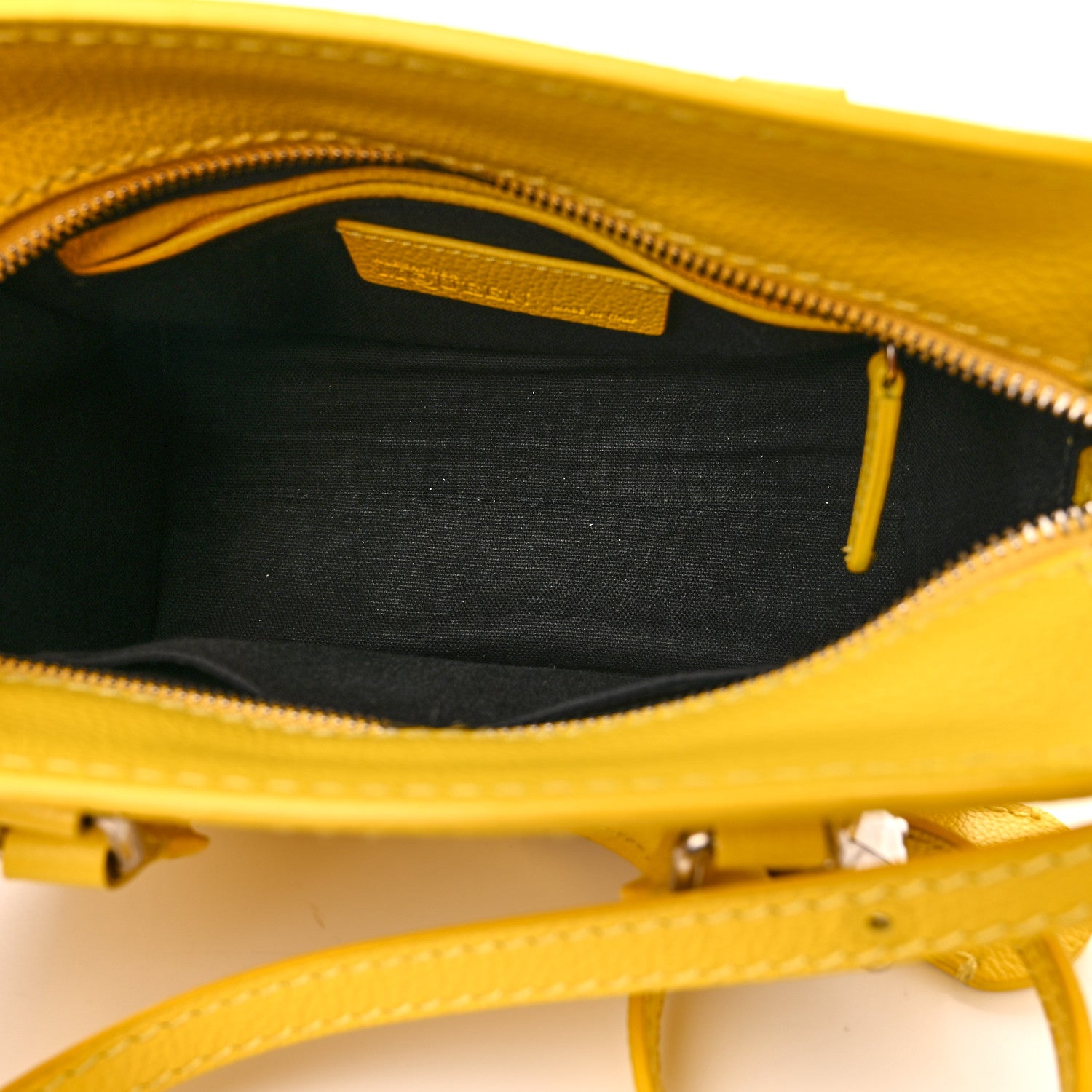 Alexander McQueen Pebbled Calfskin Mini Skull Padlock Zip Around Tote Yellow 5 of 12