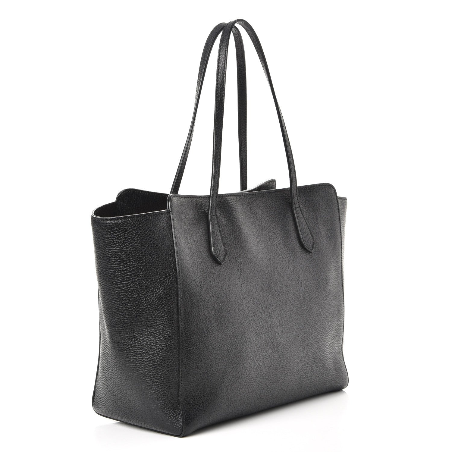 Gucci Pebbled Calfskin Medium Swing Tote Black 3 of 7