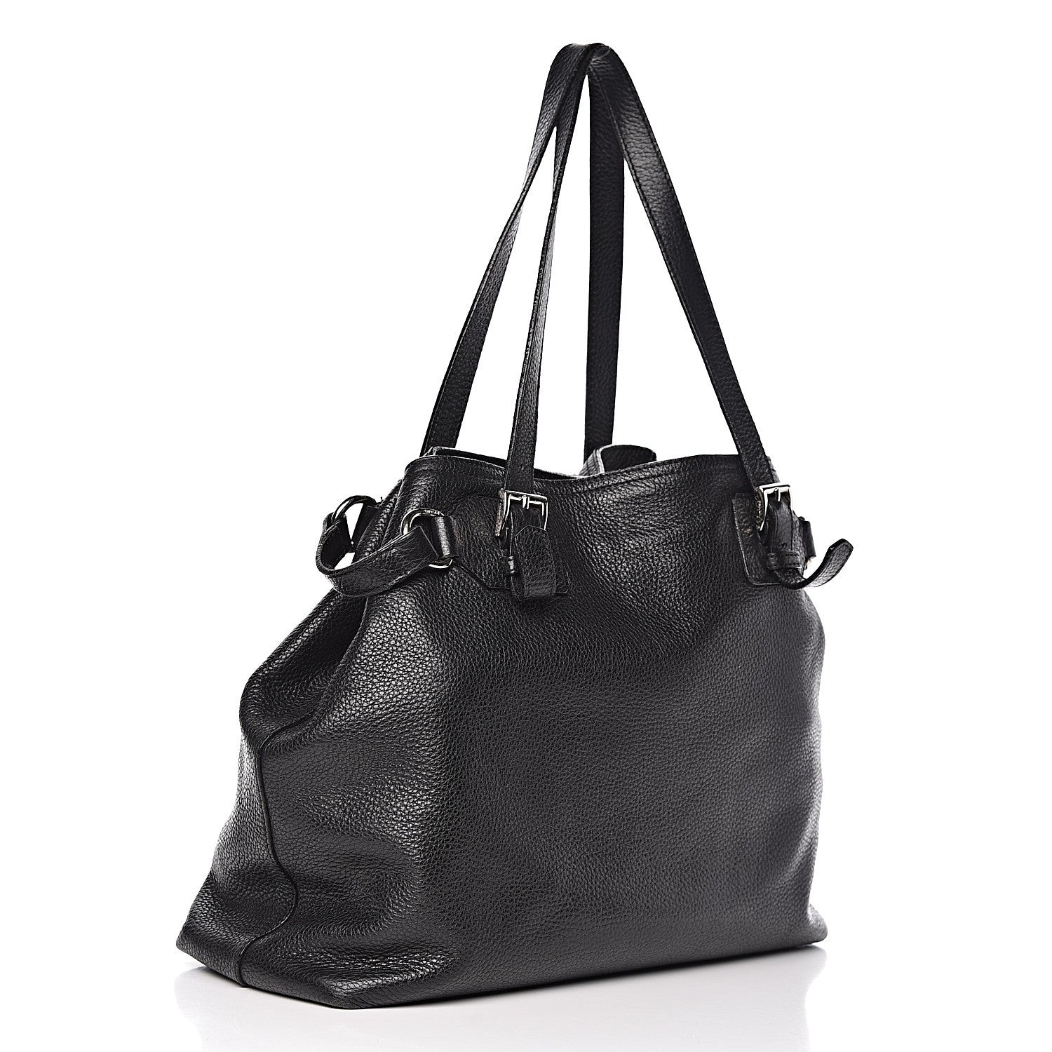 Prada Vitello Daino Shoulder Bag Black 3 of 12