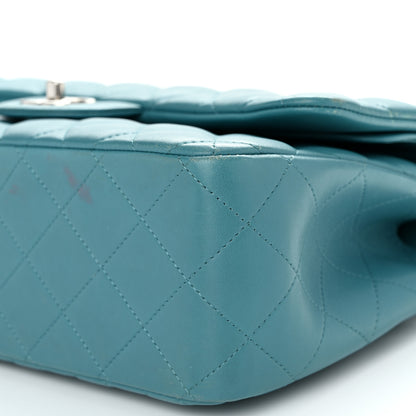 Chanel Lambskin Quilted Jumbo Double Flap Turquoise 10 of 11