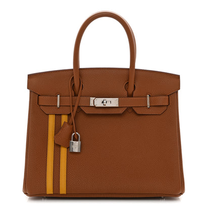 Hermes Togo Swift Officier Birkin 30 Gold Ambre 1 of 11