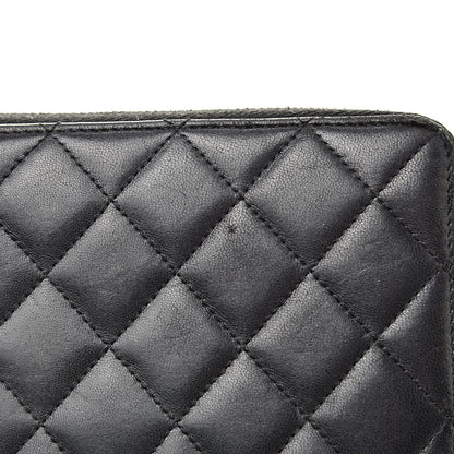 Chanel Lambskin Quilted Large Zip Around Organizer Wallet Black 14 of 16