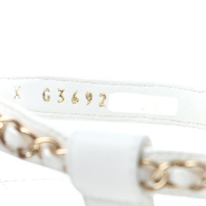 Chanel Lambskin Chain CC Thong Espadrille Sandals 36 White 6 of 6