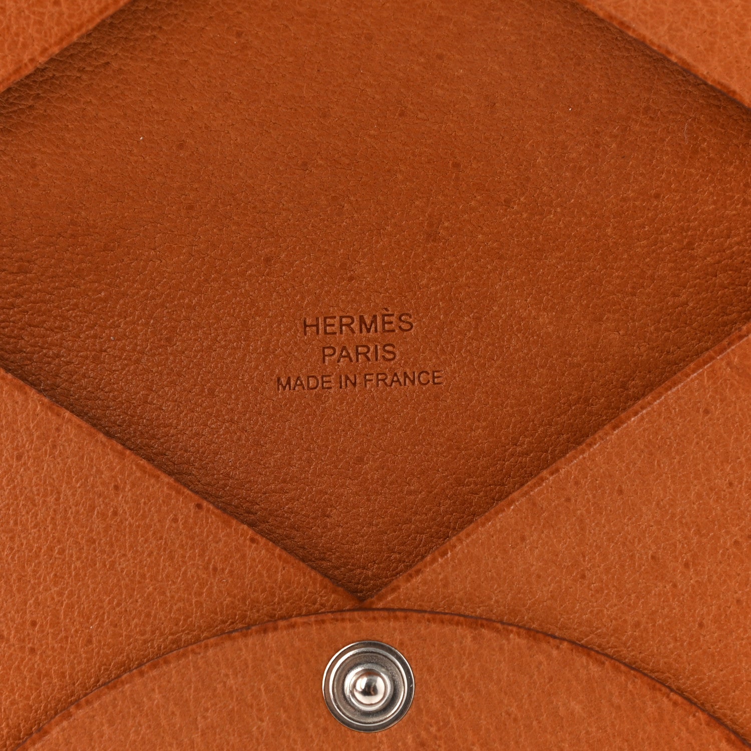 Hermes Peau Porc Calvi Card Case Toffee 6 of 7