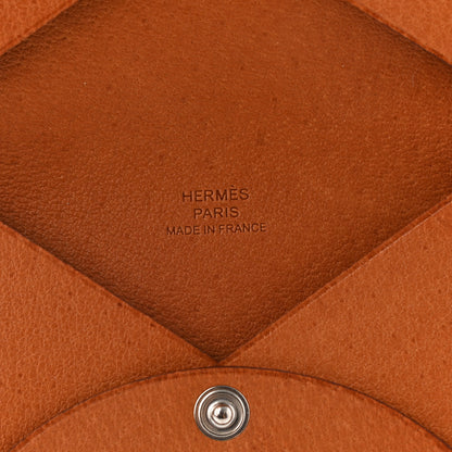 Hermes Peau Porc Calvi Card Case Toffee 6 of 7