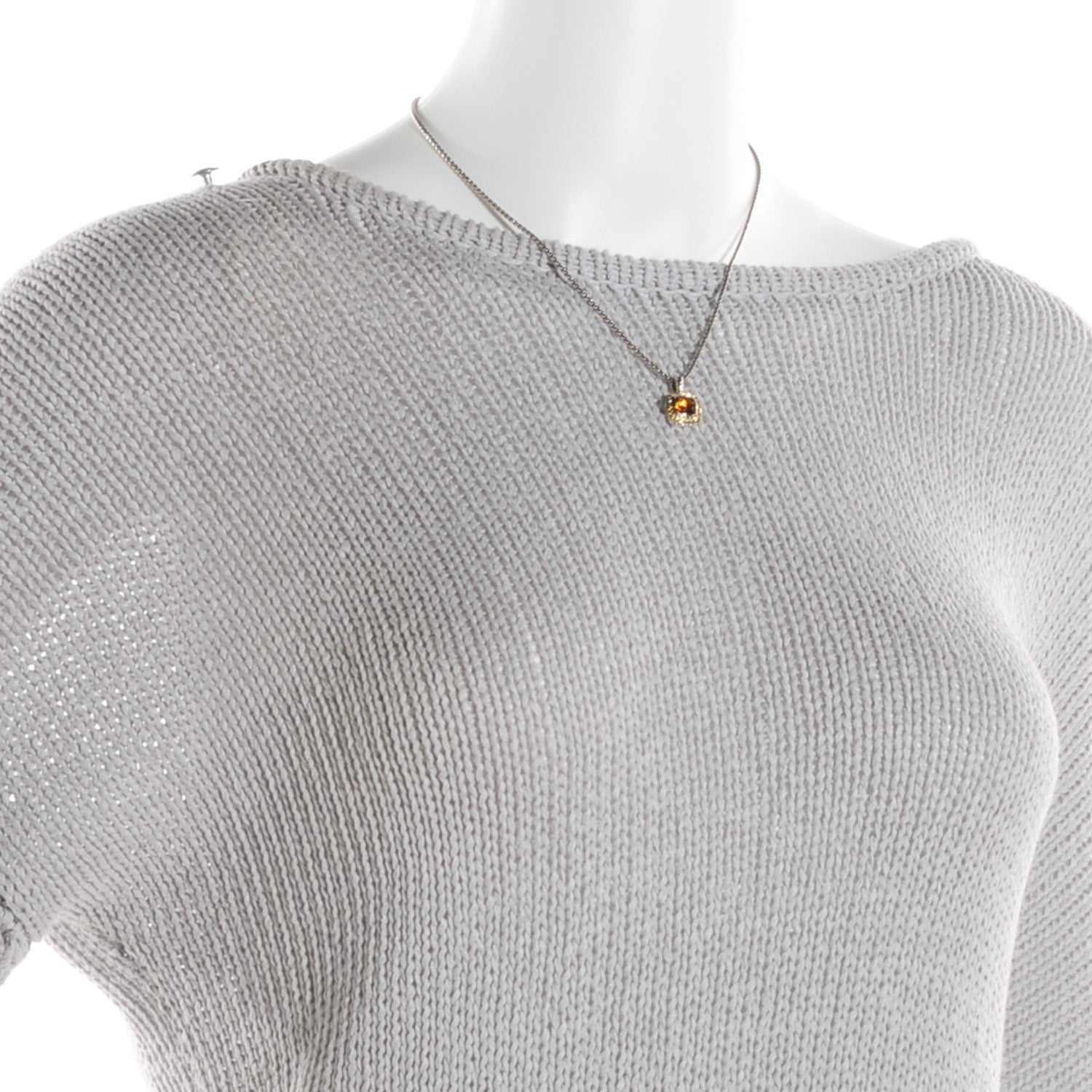 David Yurman Sterling Silver Pave 18K Yellow Gold Citrine Yellow Sapphire 7mm Petite Albion Necklace 2 of 6