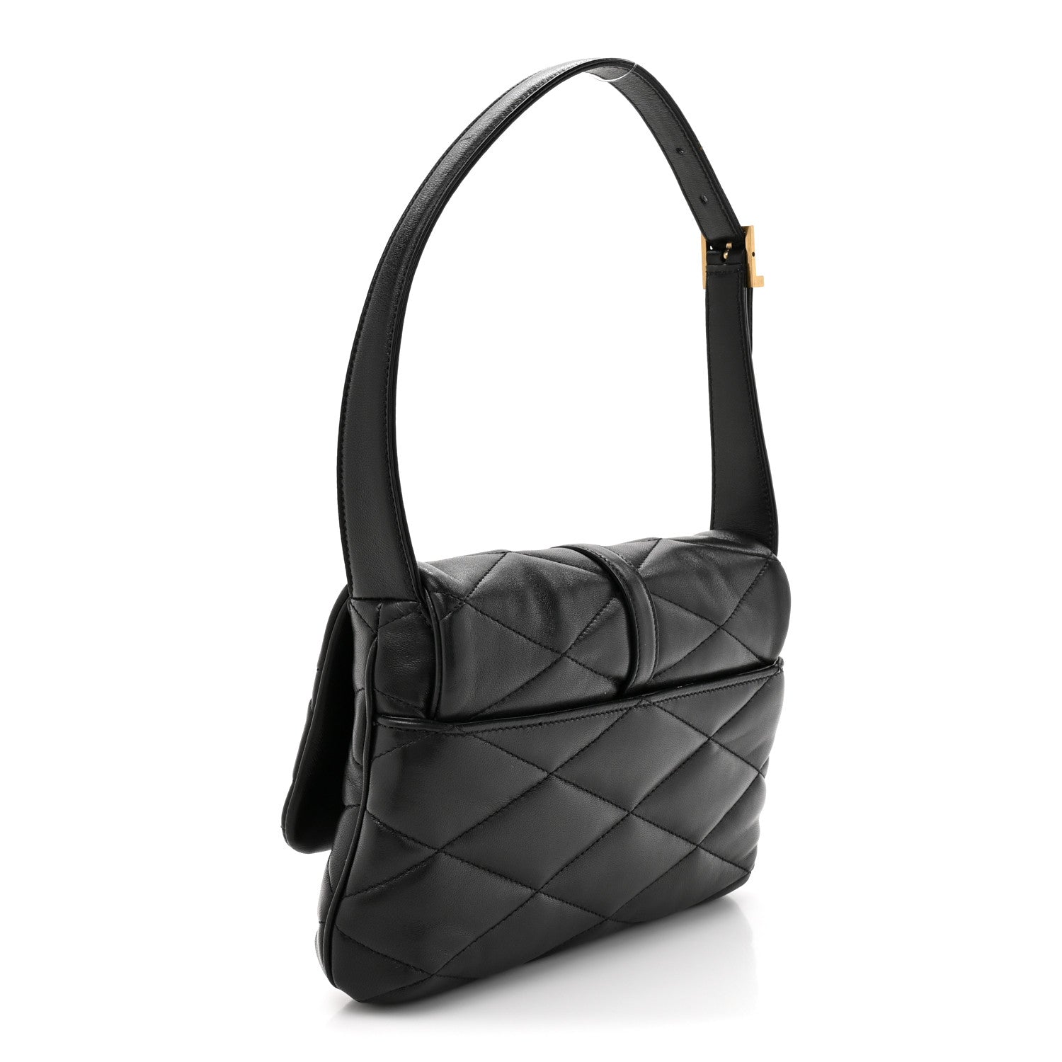 Saint Laurent Lambskin Quilted Le 57 Diamond Shoulder Bag Black 2 of 11