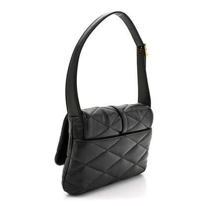 Saint Laurent Lambskin Quilted Le 57 Diamond Shoulder Bag Black 2 of 11