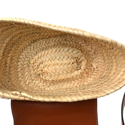 Chloe Raffia Small Grain Calfskin Medium Marcie Basket Tan 5 of 9