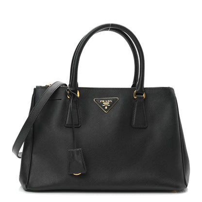 Prada Saffiano Small Galleria Double Zip Tote Black 1 of 11