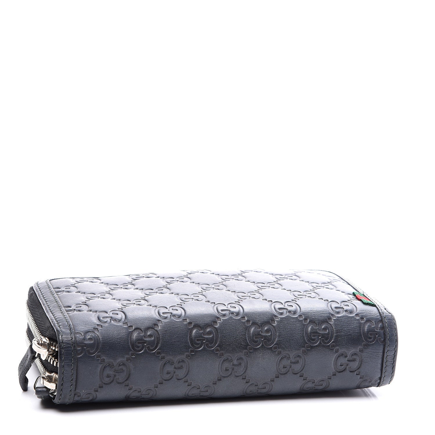 Gucci Guccissima Large Double Zip Around Wallet Black 3 of 11