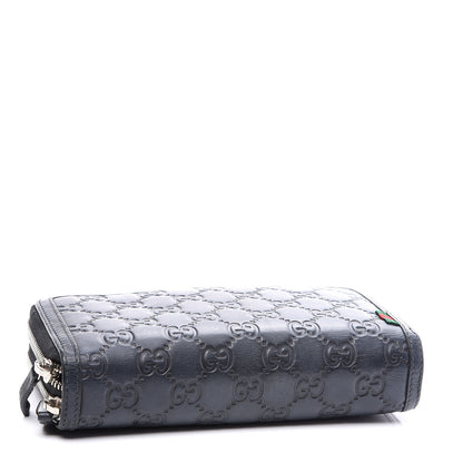 Gucci Guccissima Large Double Zip Around Wallet Black 3 of 11