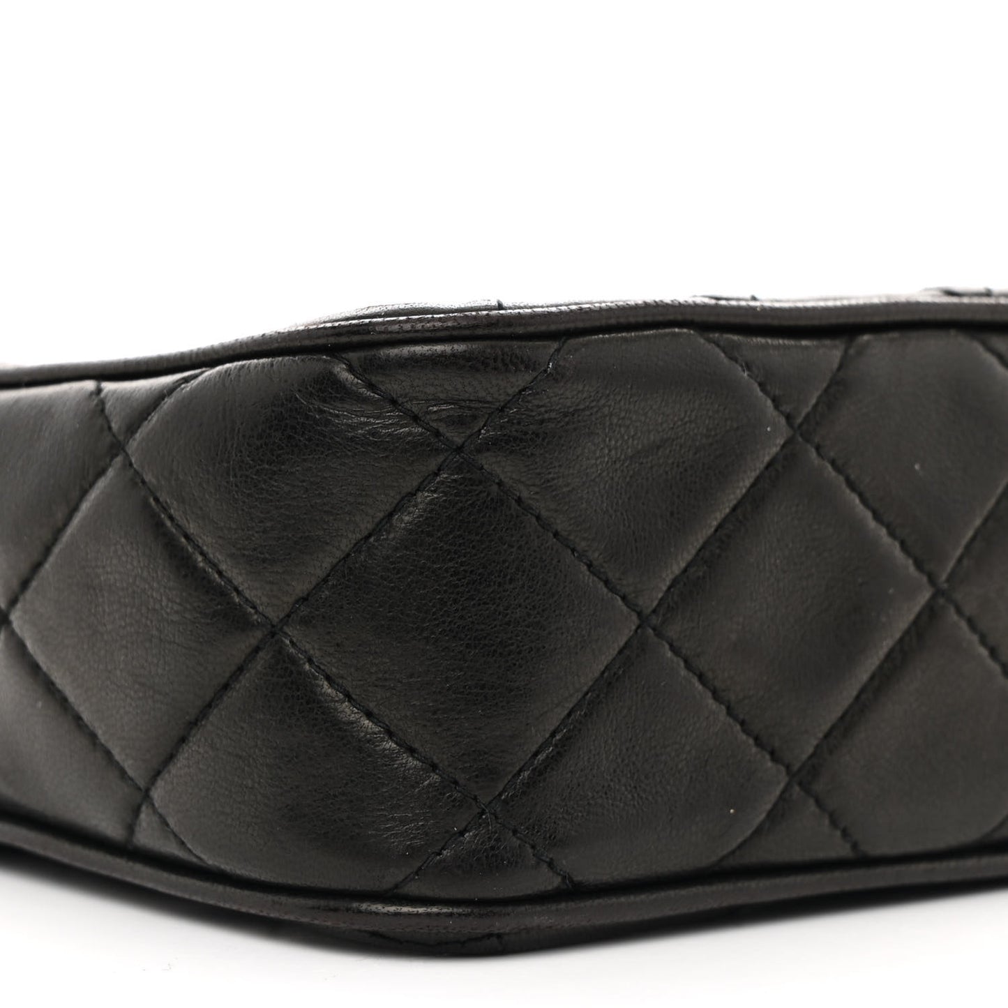 Lambskin Quilted CC Tassel Camera Case Black