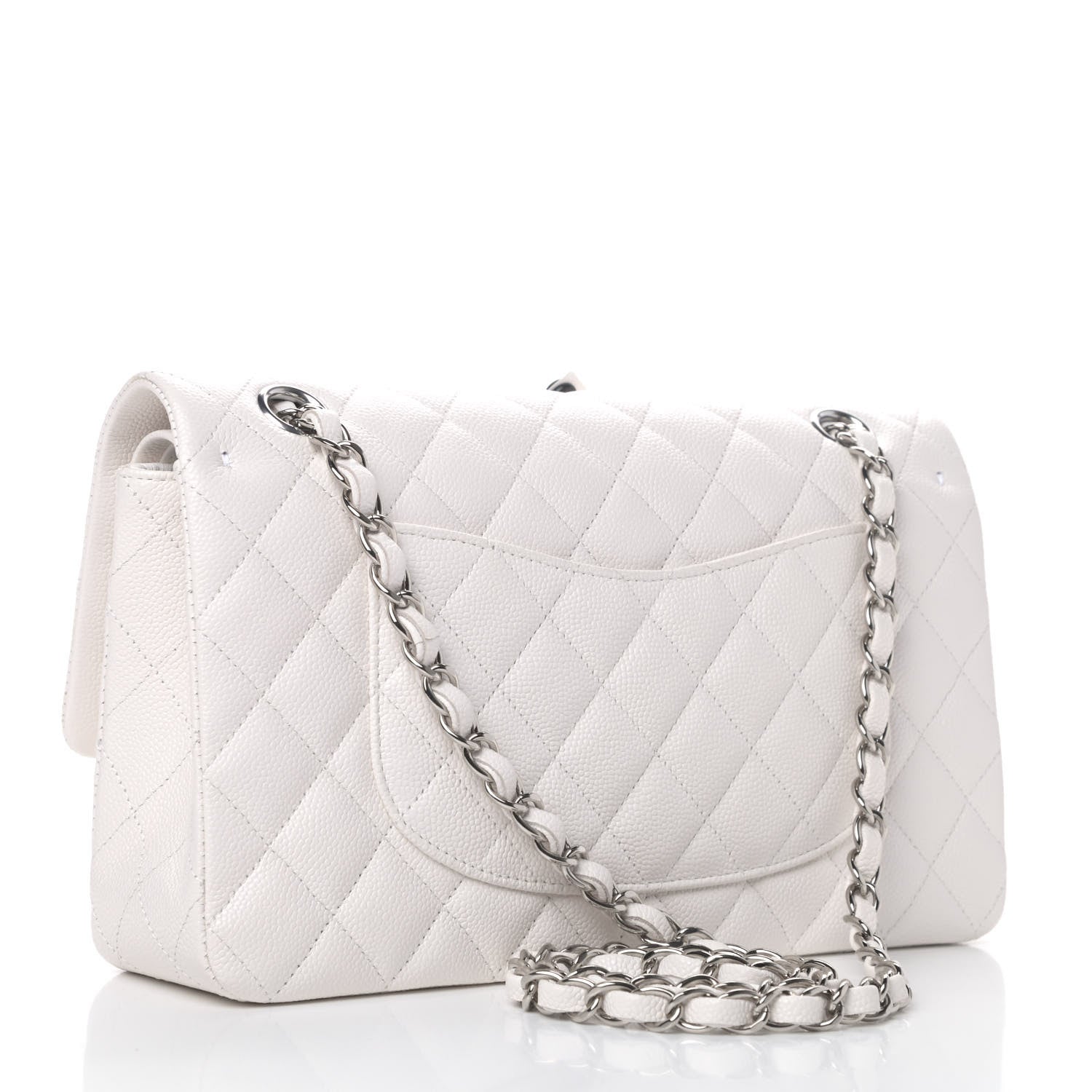 Chanel Caviar Quilted Medium Double Flap White 2 of 4