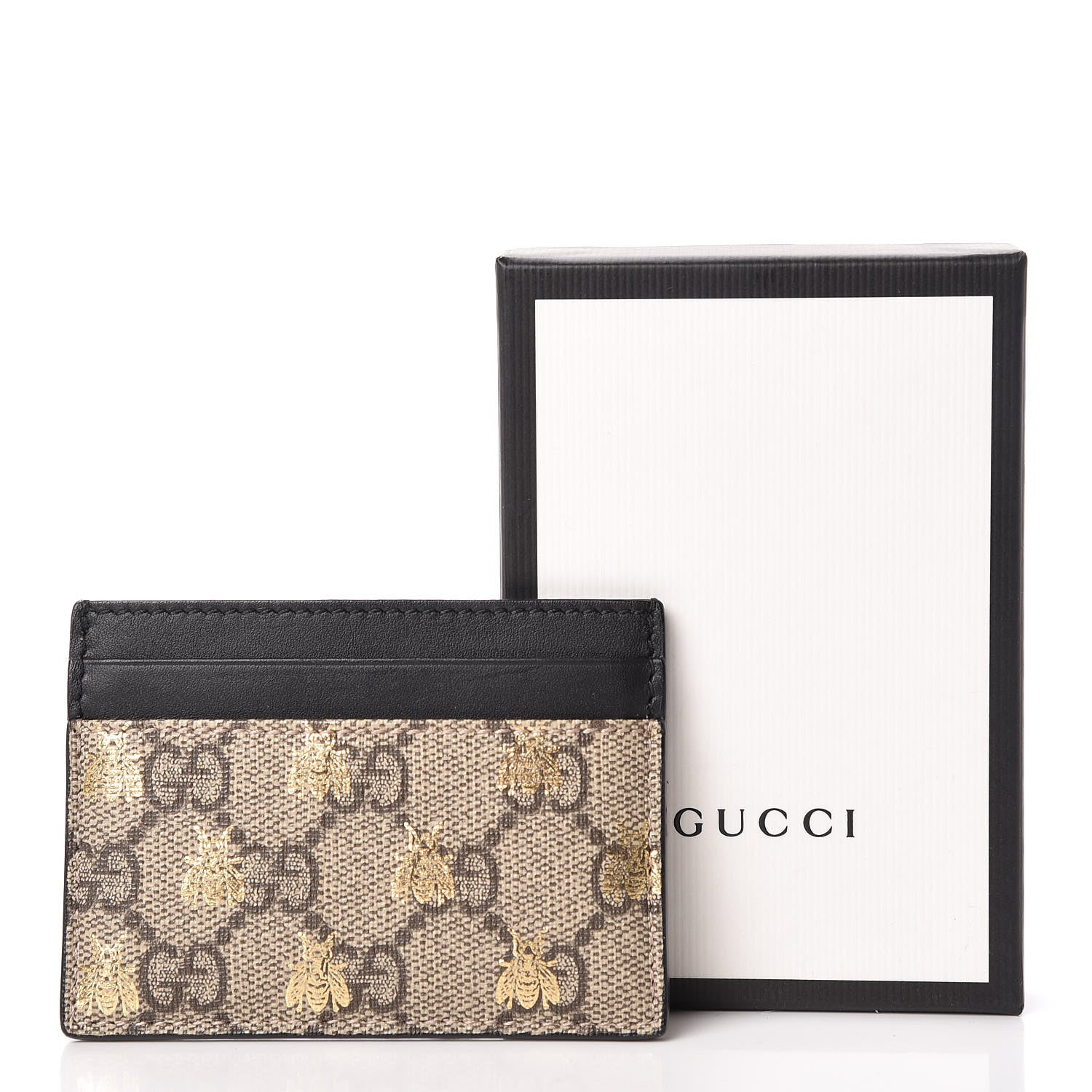 Gucci GG Supreme Monogram Bees Card Holder Black 7 of 7