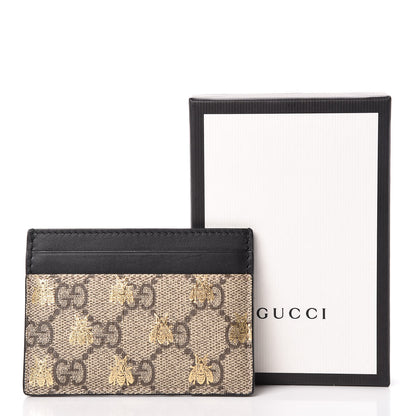 Gucci GG Supreme Monogram Bees Card Holder Black 7 of 7