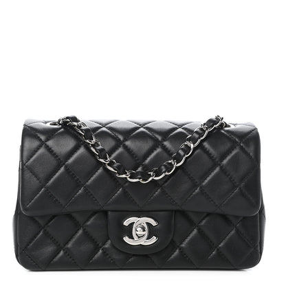 Chanel Lambskin Quilted Mini Rectangular Flap Black 1 of 8