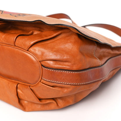 Gucci Calfskin Tattoo Heart Tribeca Messenger Bag Tan 9 of 9