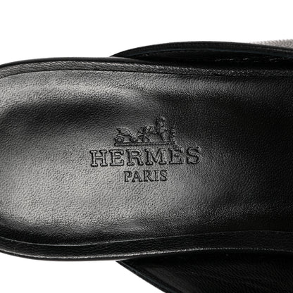 Hermes Goatskin Oz Mules 37.5 Black 8 of 11