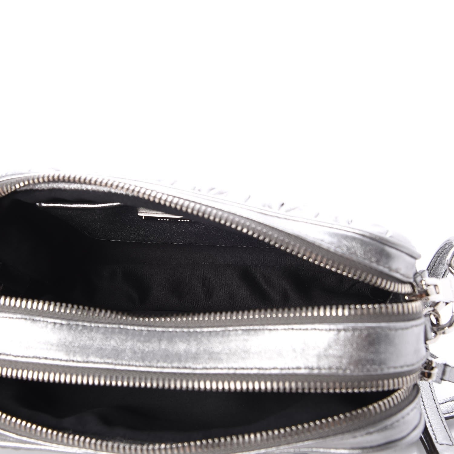 Miu Miu Nappa Matelasse Double Zip Chain Shoulder Bag Cromo 6 of 8