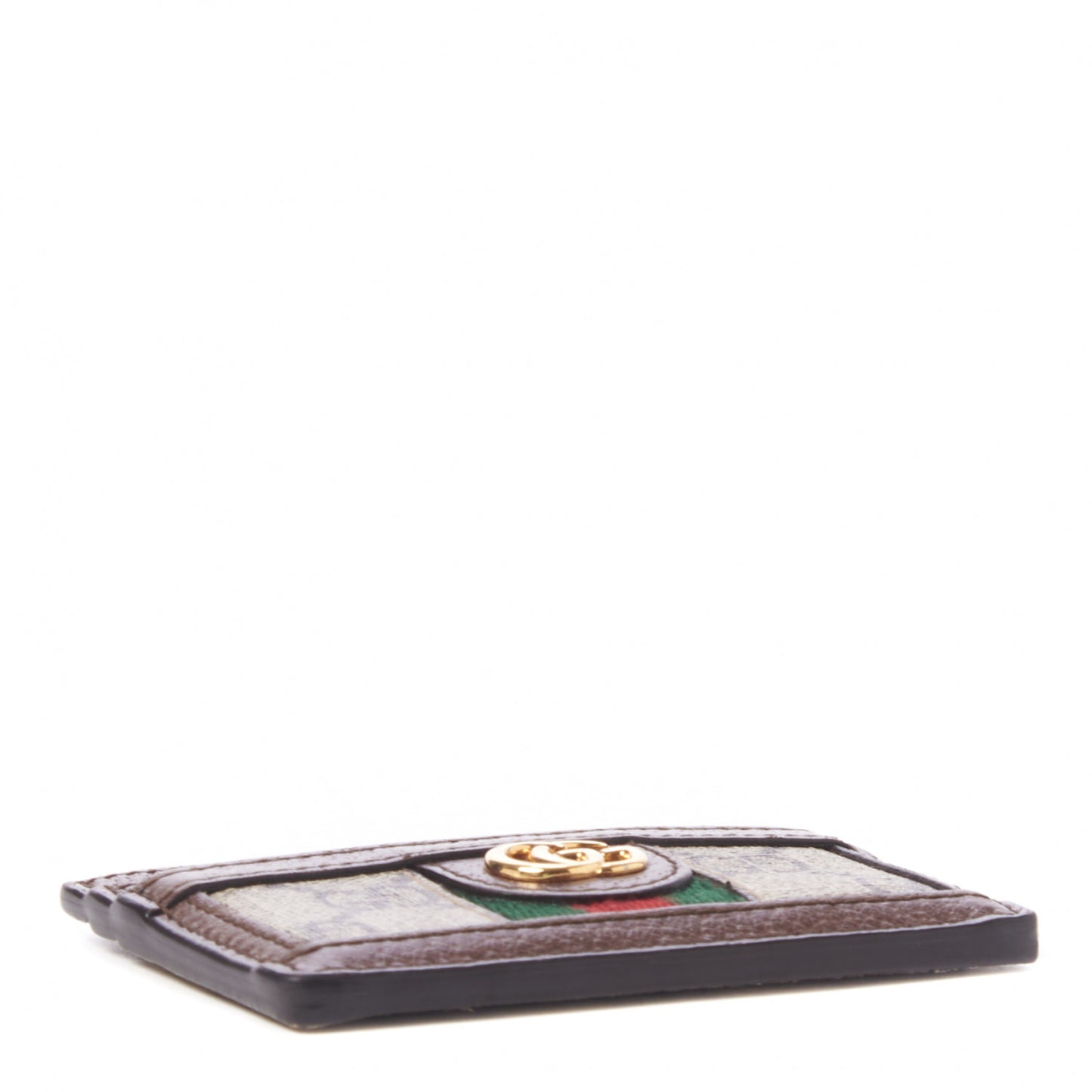 GG Supreme Monogram Ophidia Card Holder Brown