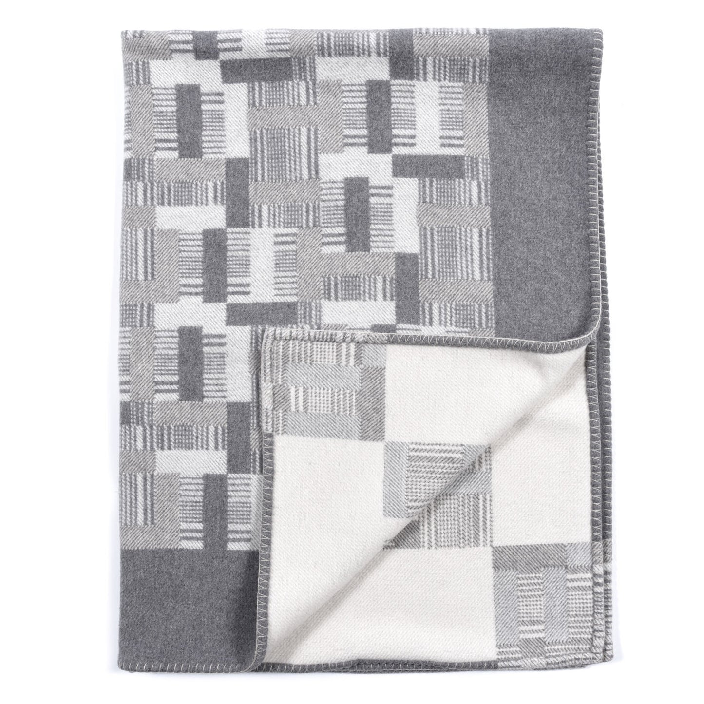 Wool Cashmere Avalon Paper Block Blanket Gris Acier
