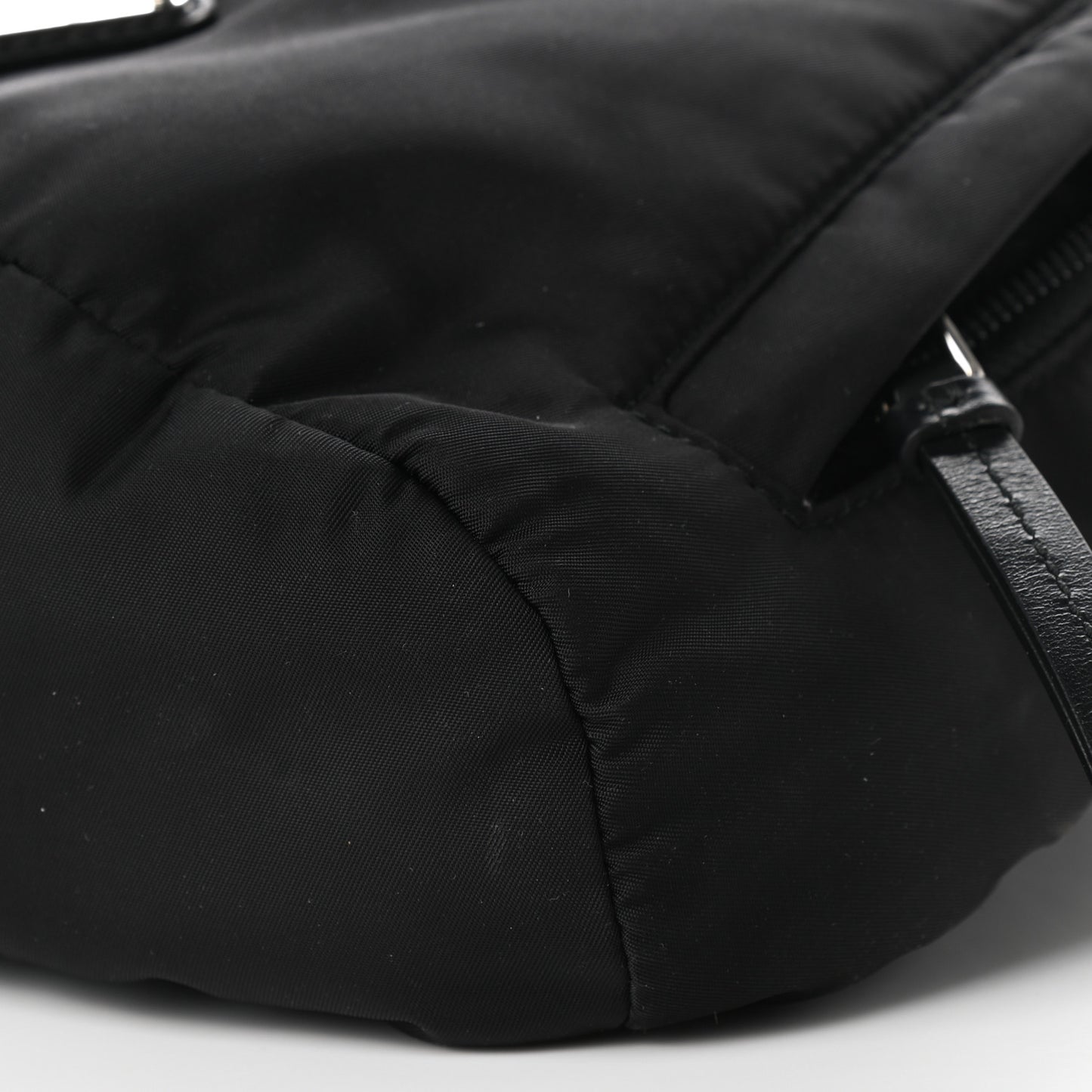 Re-Nylon Vitello Metal Triangle Logo Sling Backpack Black