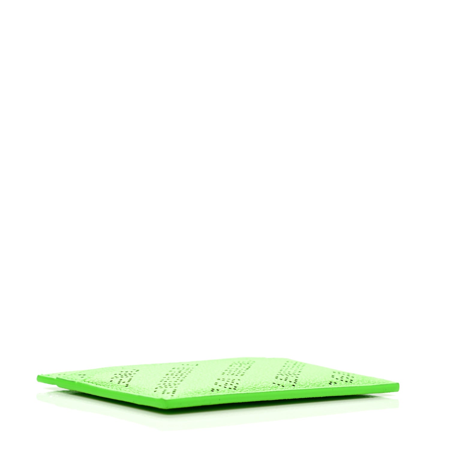 Balenciaga Calfskin Logo Perforated Cash Card Holder Acid Green 4 of 8