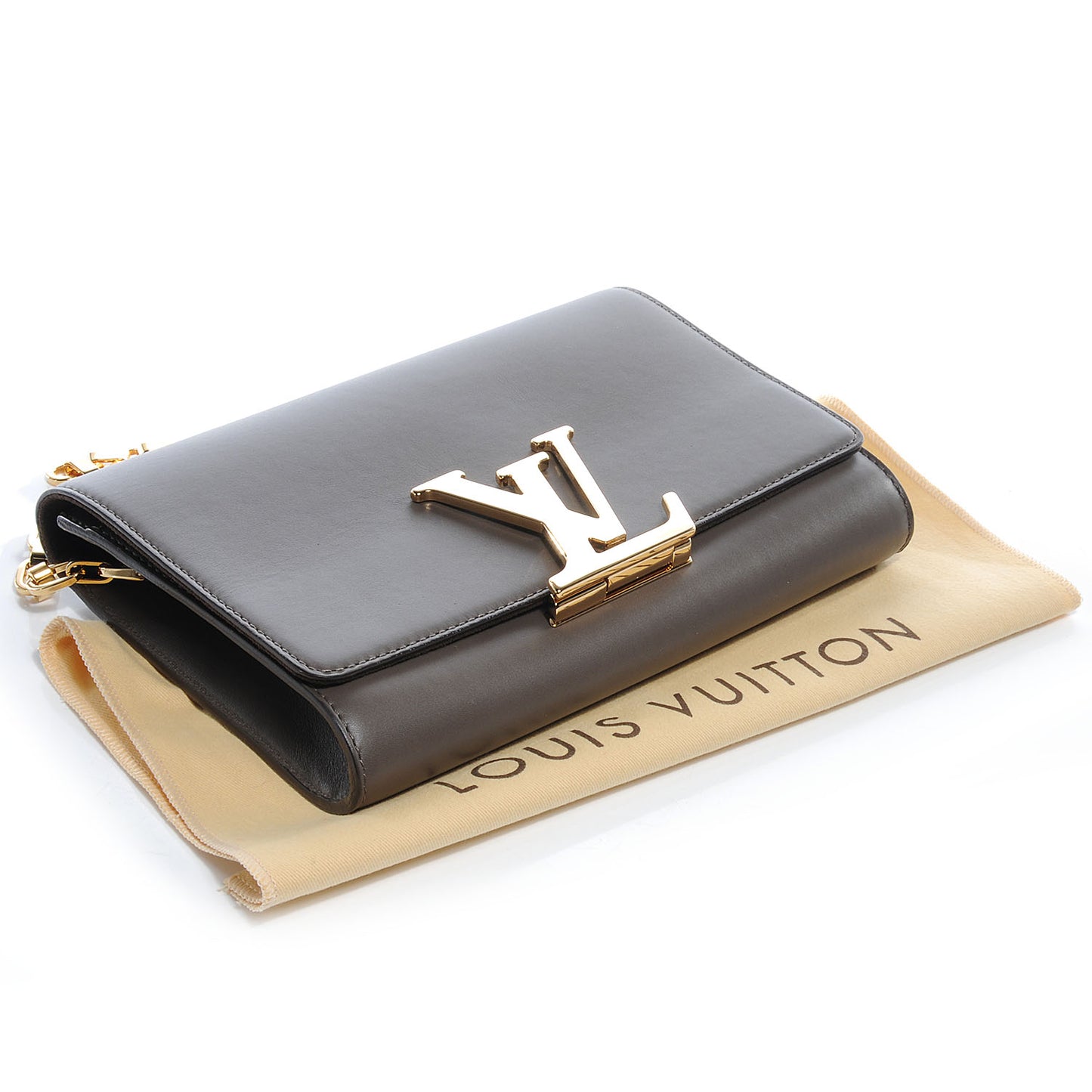 Calfskin Chain Louise GM Granit