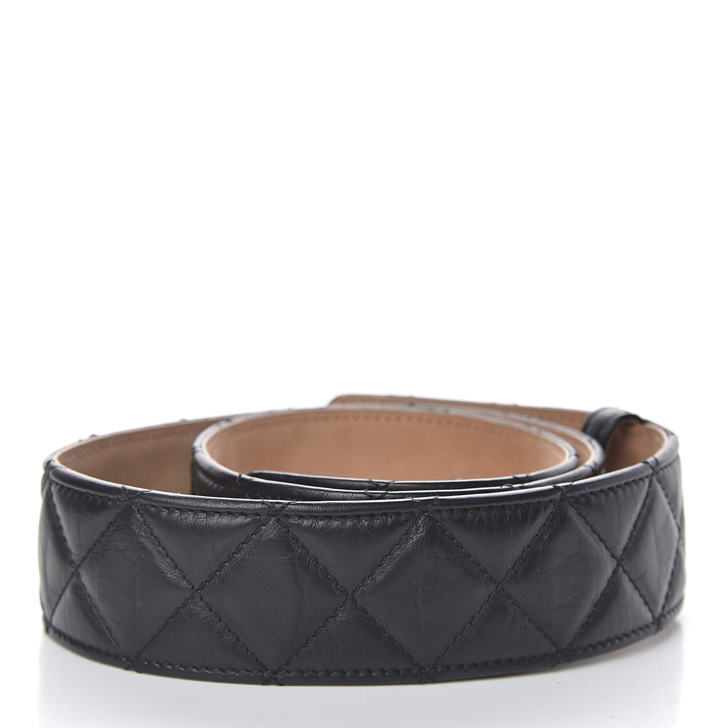 Aged Calfskin Quilted Reissue Belt 75 30 Black