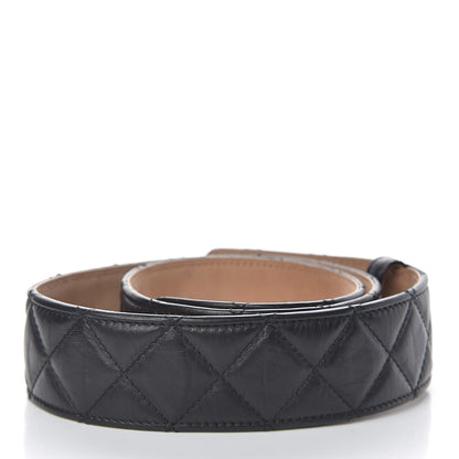Chanel Aged Calfskin Quilted Reissue Belt 75 30 Black 3 of 11