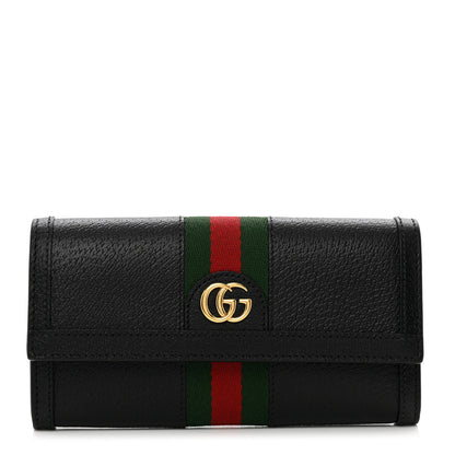 Gucci Calfskin Web Ophidia Continental Wallet Black 1 of 7