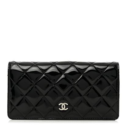 Chanel Patent Calfskin Quilted Yen Wallet Black 1 of 8