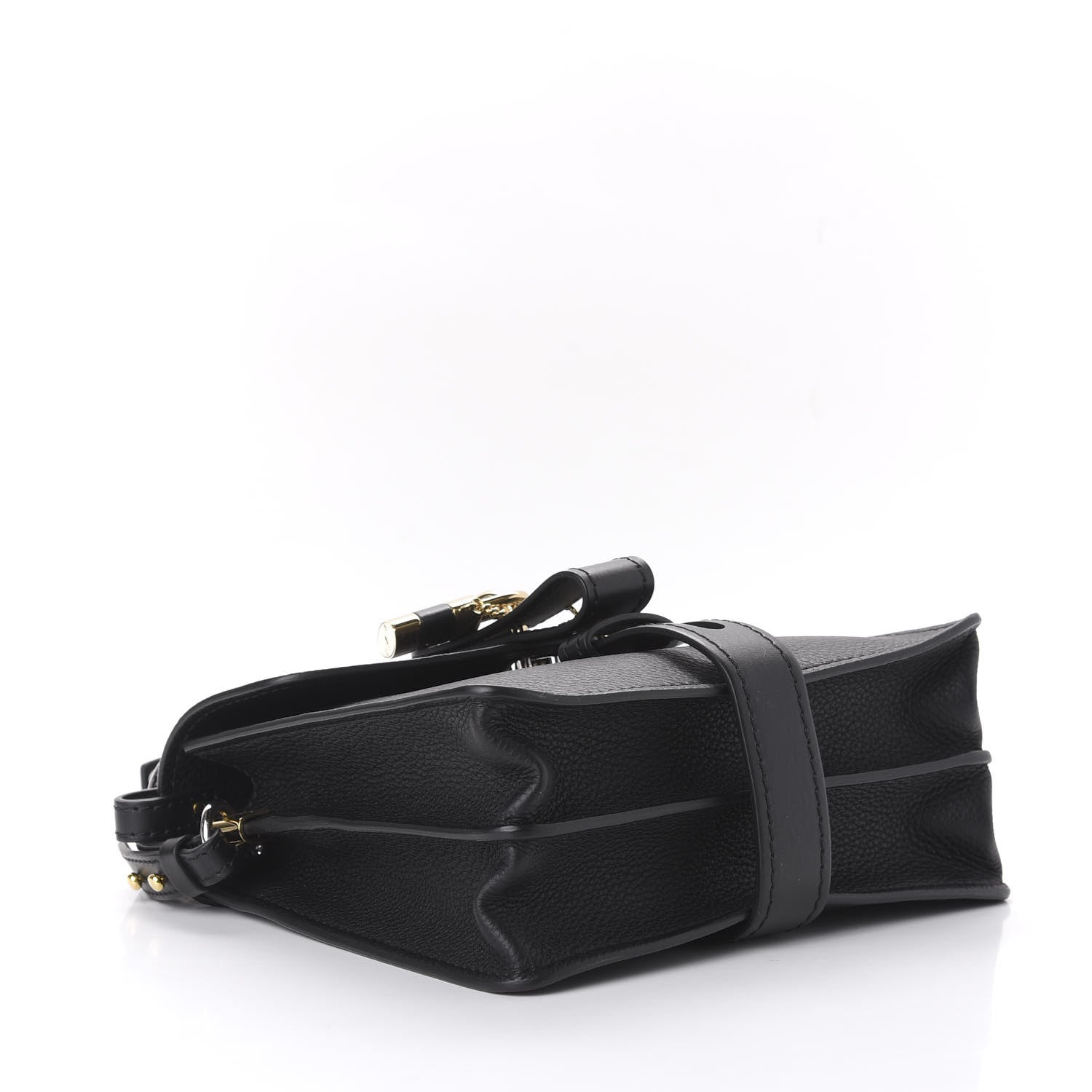 Chloe Shiny Grained Calfskin Small Aby Day Shoulder Bag Black 5 of 10