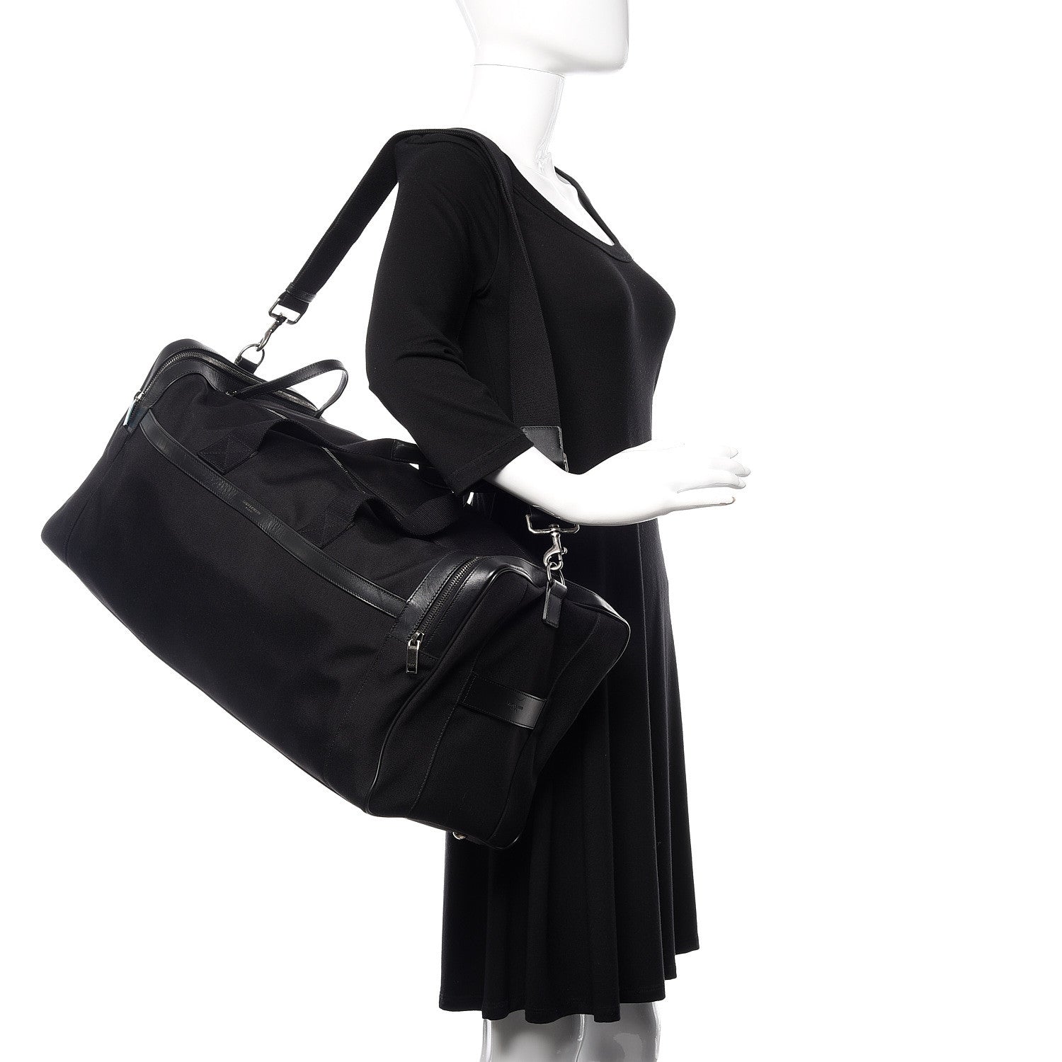Saint Laurent Canvas City Gym Duffle Bag Black 2 of 13