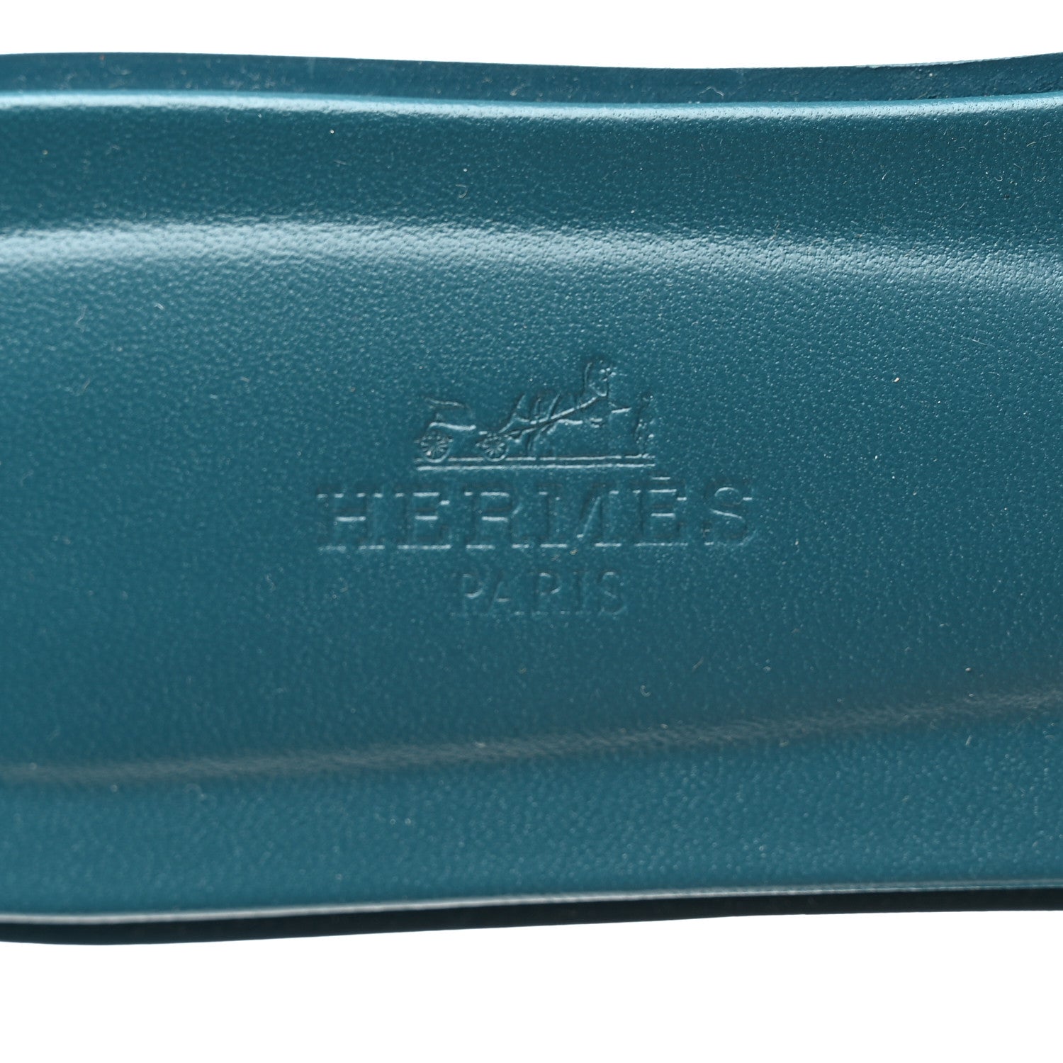 Hermes Calfskin Oran Sandals 39.5 Bleu Emeraude 7 of 9