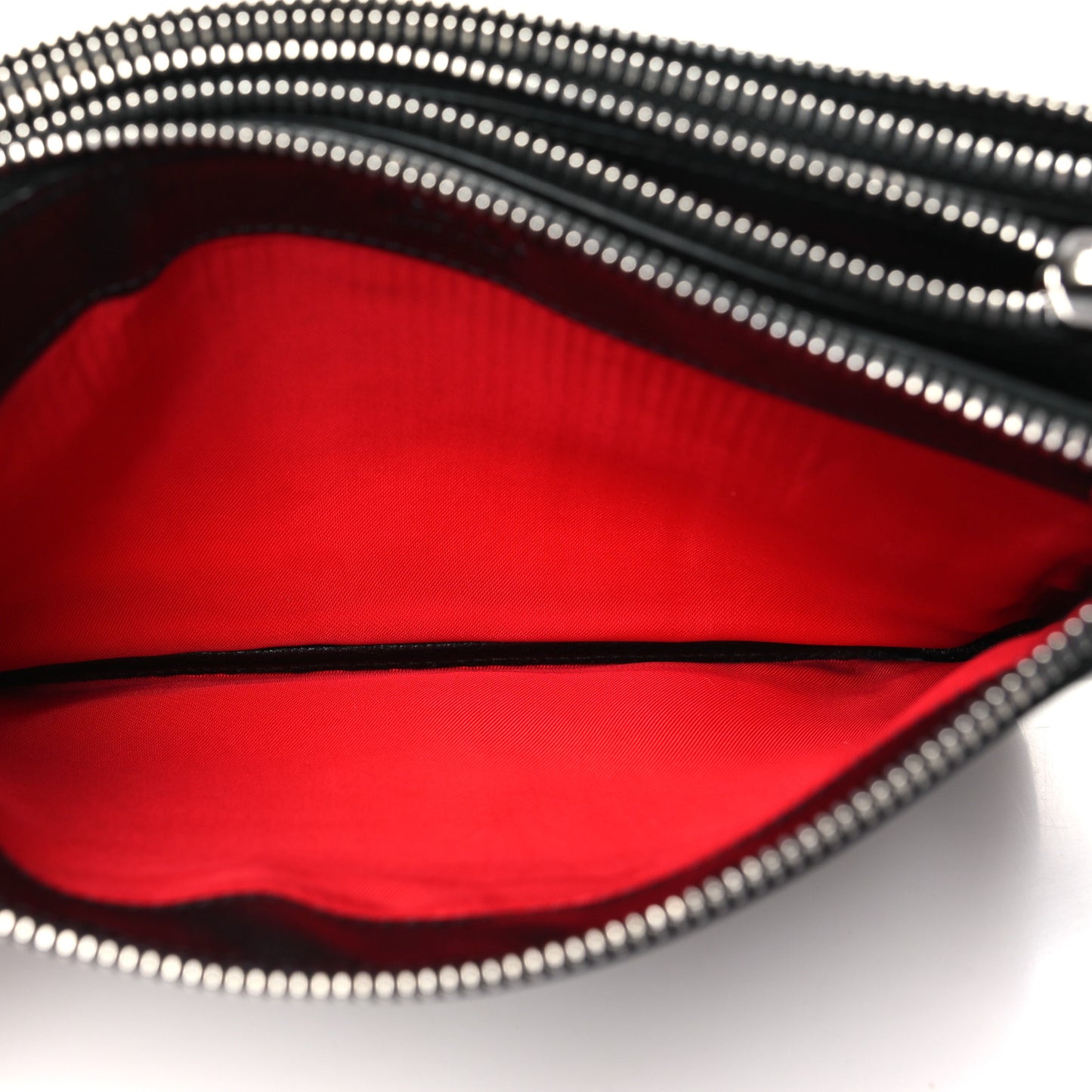 Shiny Textured Calfskin Trio Crossbody Bag Black