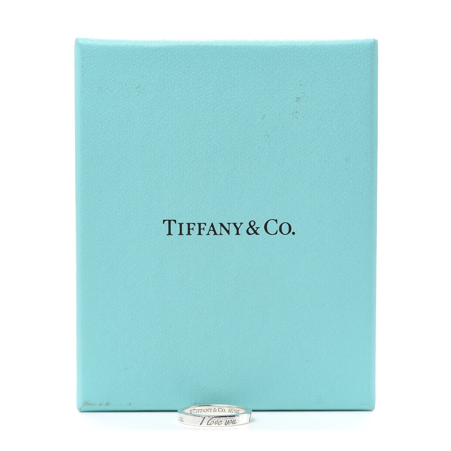 Tiffany Sterling Silver I Love You Band Ring 50 5.5 5 of 5