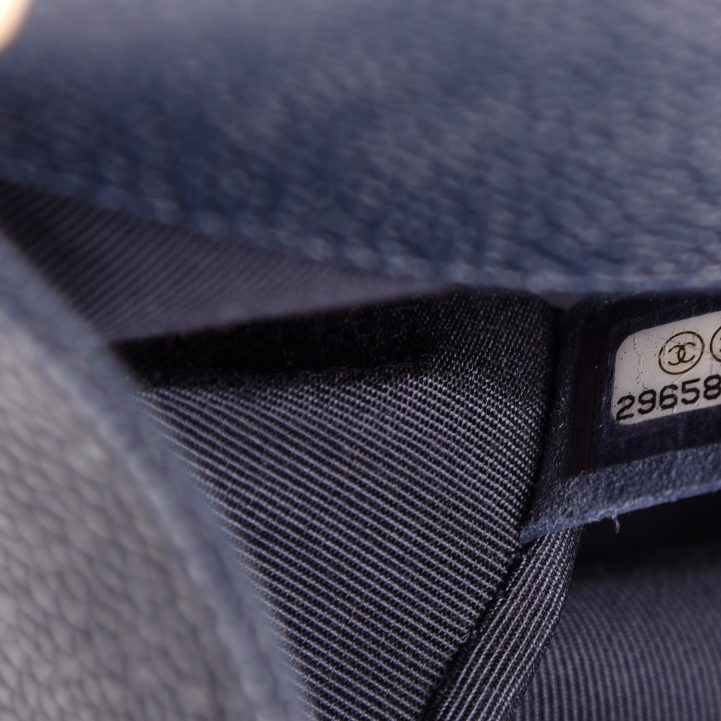Caviar Quilted Medium Boy Flap Dark Blue