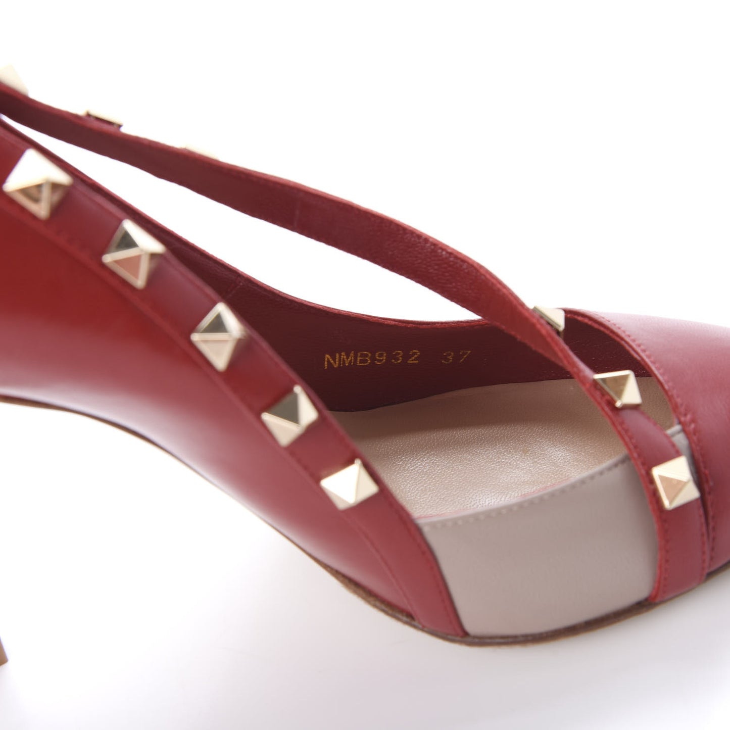 Nappa Rockstud Cross Strap D'Orsay 105mm Pumps 37 Red