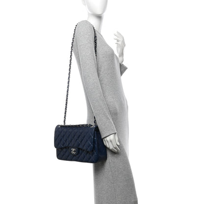 Chanel Caviar Quilted Jumbo Double Flap Navy 2 of 12