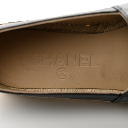 Chanel Lambskin CC Espadrilles 37 Black 7 of 10
