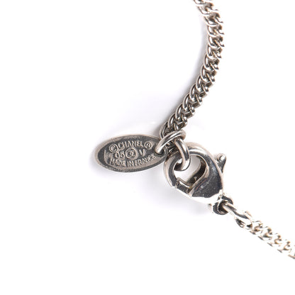 Chanel Crystal CC Pendant Necklace Silver 4 of 4