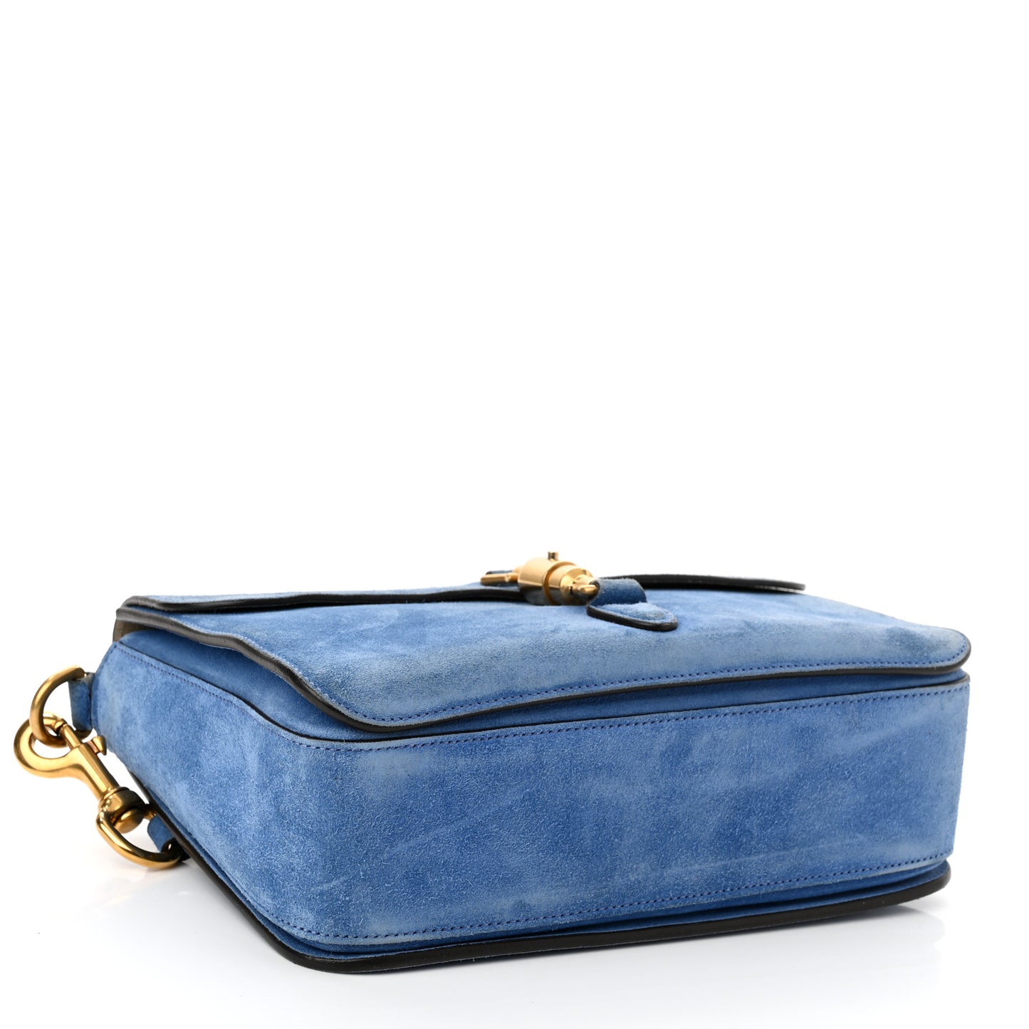 Soft Suede Small Jackie Shoulder Bag Cerulean Blue