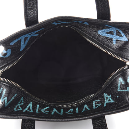 Balenciaga Agneau Arena Graffiti All Over XS Bazar Shopper Tote Black Multicolor 5 of 9