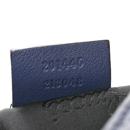 Gucci Guccissima Medium Flat Messenger Bag Navy 7 of 10