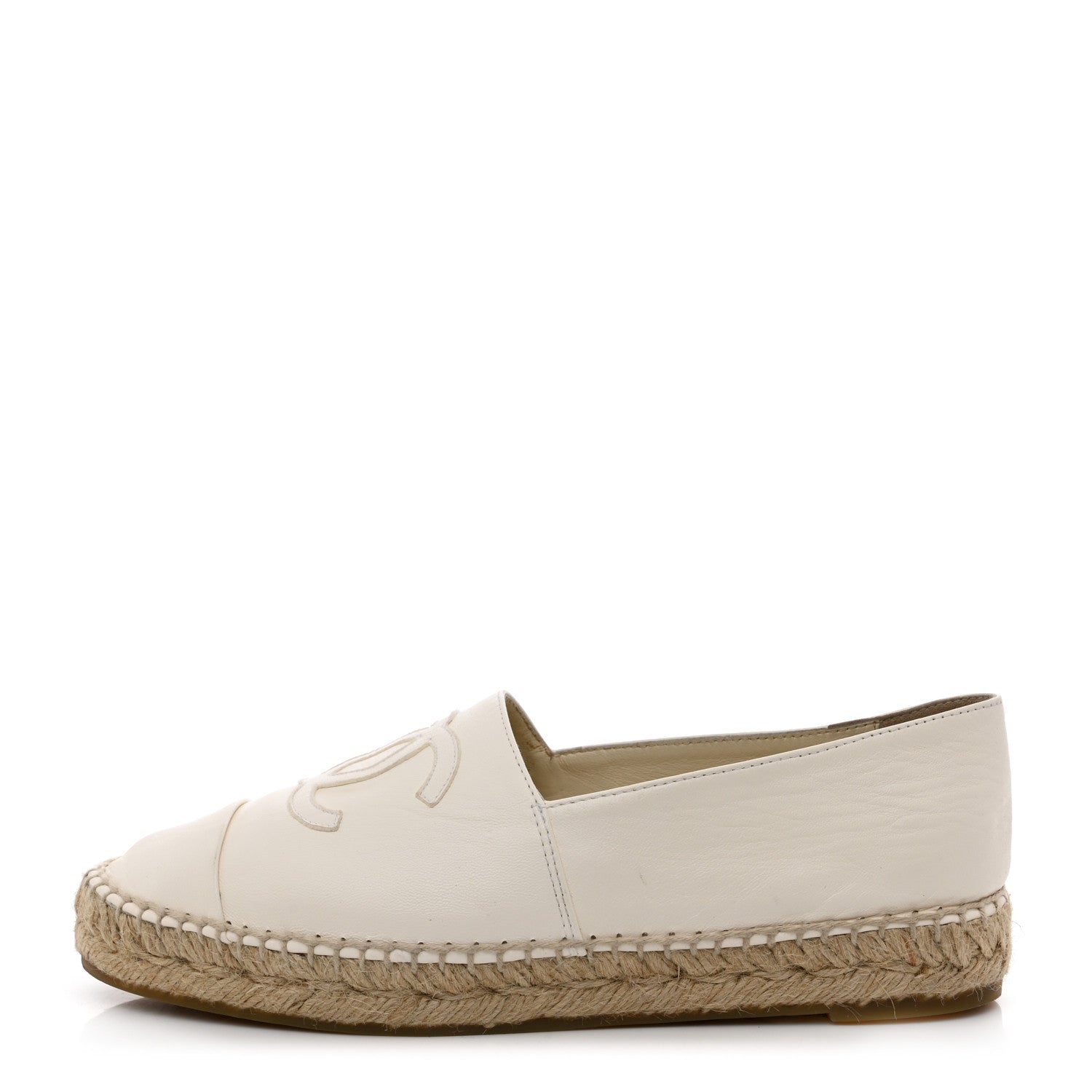 Chanel Lambskin CC Espadrilles 37 White 1 of 9